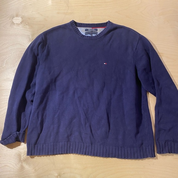 Tommy Hilfiger Men's Dark Blue Crewneck Sweater XL (GF) - Picture 5 of 9